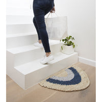 Langdon | "Aquarius #1" handwoven doormat - stairs
