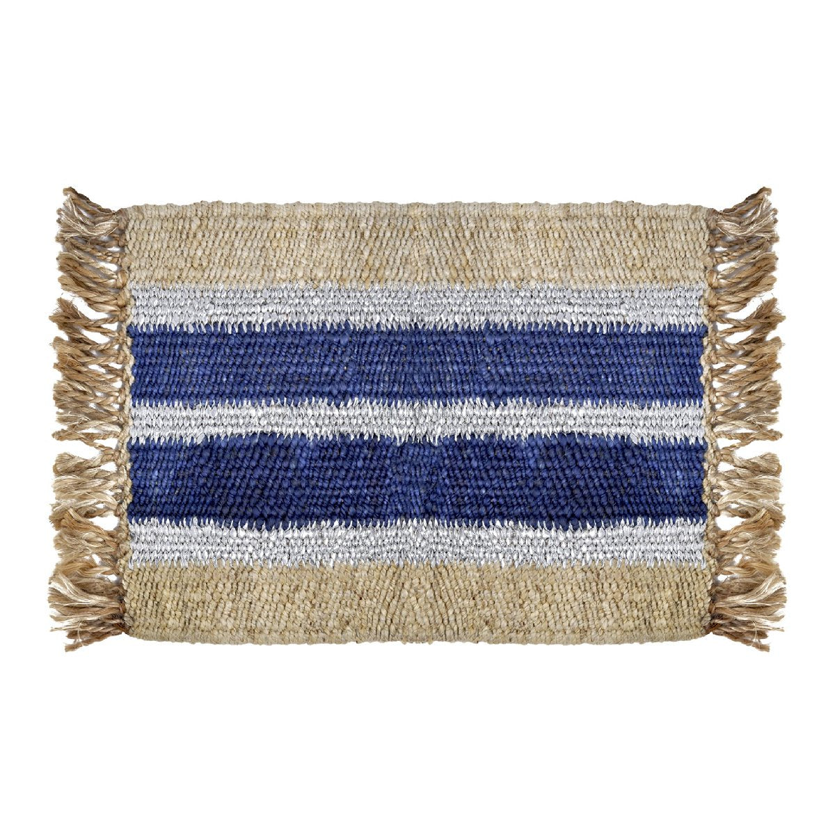 Langdon | "Cobalt Stripe" handwoven doormat