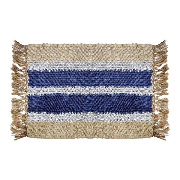 Langdon | "Cobalt Stripe" handwoven doormat