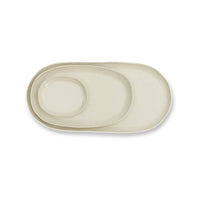 Marmoset Found ceramic cloud oval plate - chalk white - stacked