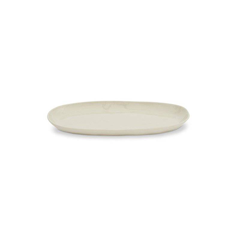 Marmoset Found ceramic cloud oval plate - chalk white