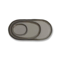 servingware - Marmoset Found | cloud oval plate | charcoal | small - mondocherry