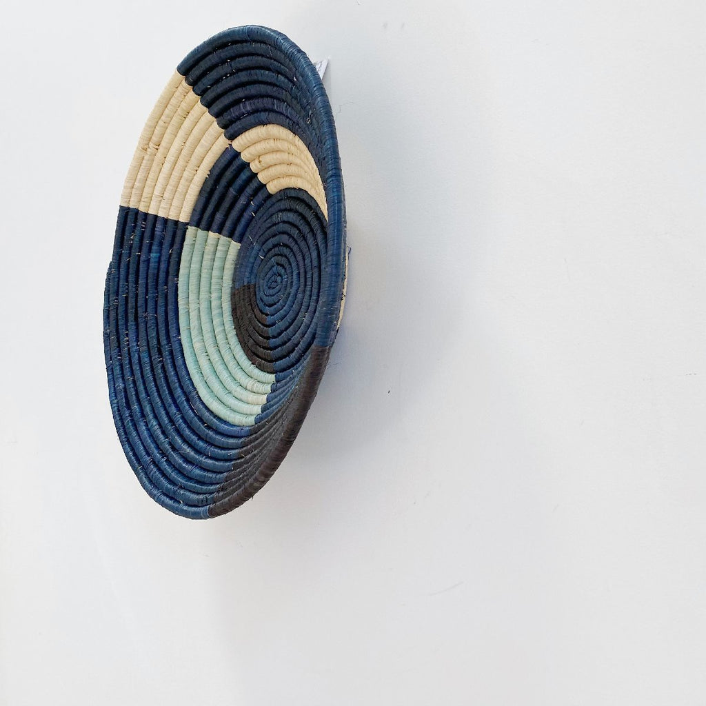 mondocherry - "Msanii" African woven bowl | XL | cool blues #2 - wall