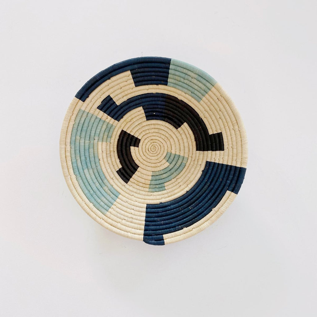 mondocherry - "Msanii" African woven bowl | jumbo | cool blues #2