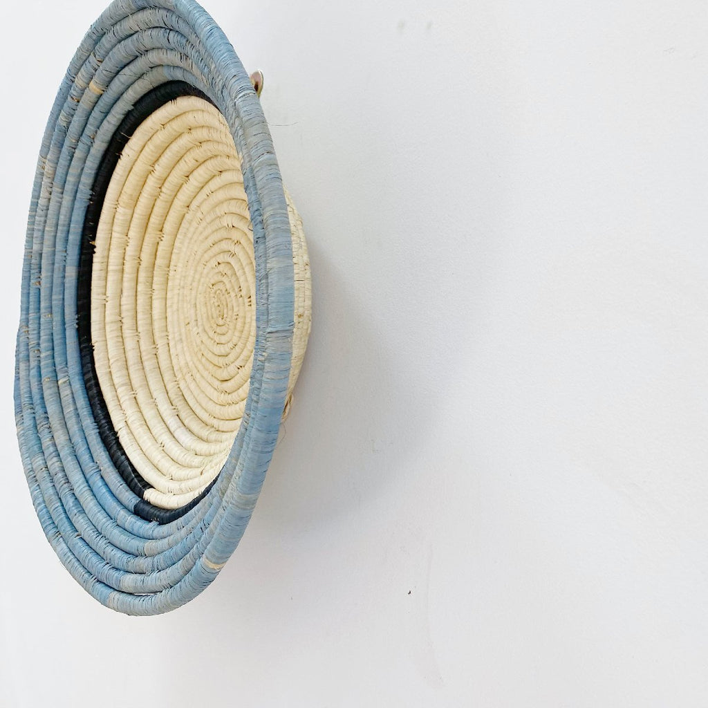 mondocherry - "Night Ring" African woven bowl | large | arona and blue night #1 - wall