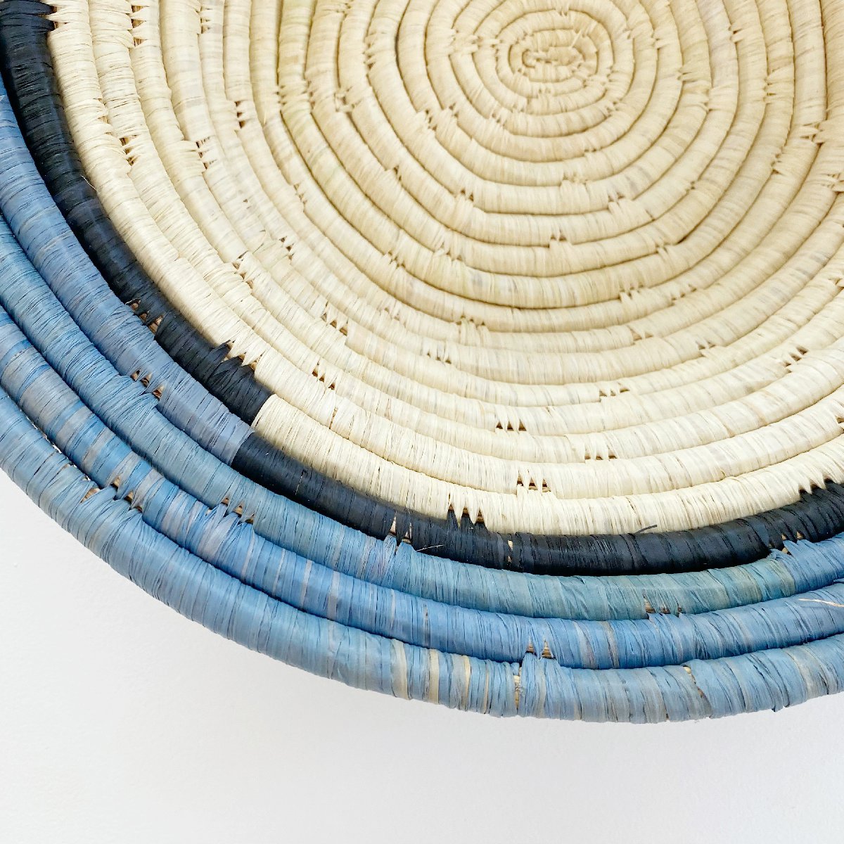 "Night Ring" African woven bowl | large | arona and blue night #2 - close