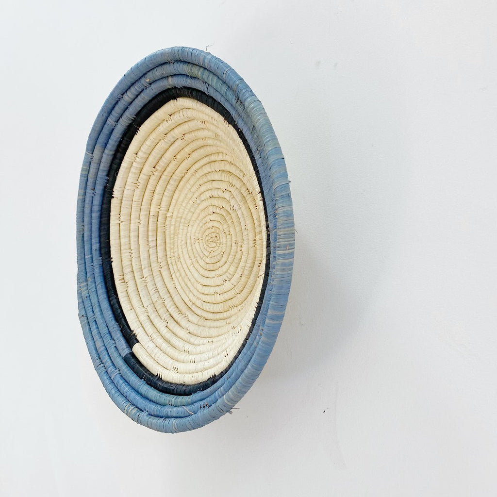 "Night Ring" African woven bowl | large | arona and blue night #2 - wall