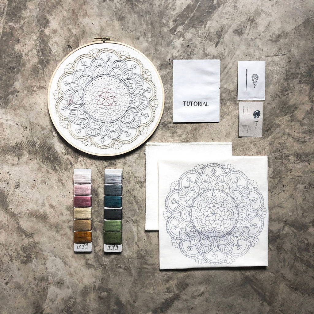 Numero74 | hoop embroidery kit | calm mandala - layout