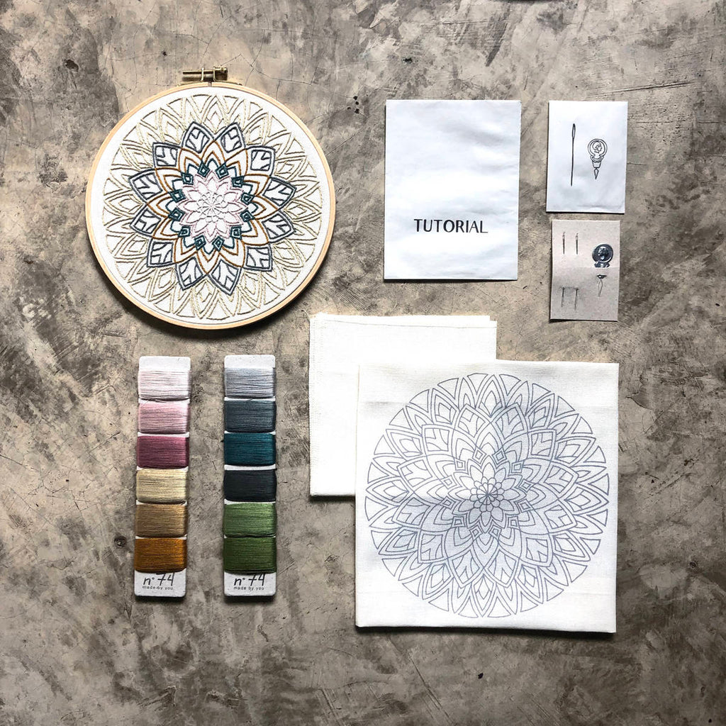 Numero74 | hoop embroidery kit | rose mandala - layout