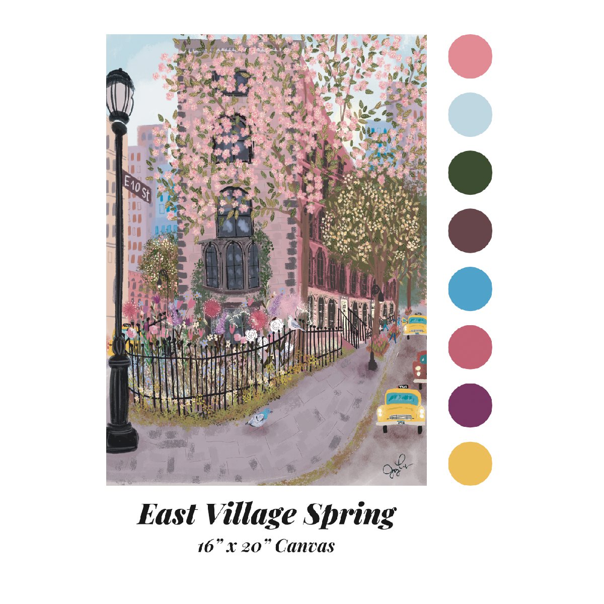 Paint Anywhere | East Village Spring by Joy Laforme | Paint by Number - sample