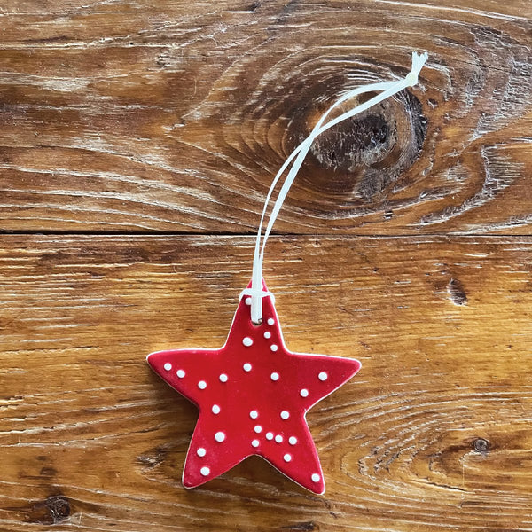 mondocherry - Paper Boat Press | red polka dot star ornament