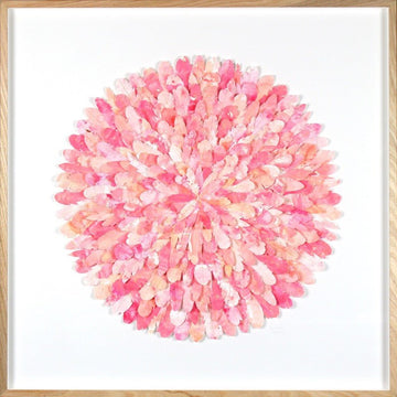 mondocherry - juju hat paper feather artwork - "pink cockatoo"