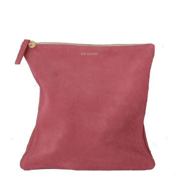 bag - The Goods | suede fold over clutch | begonia blush - mondocherry