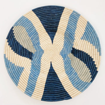 mondocherry - "Tabia" African woven wall art plate | jumbo | arona & night blue #1