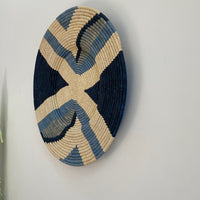 "Tabia" African woven wall art plate | jumbo | arona & night blue #2 - wall