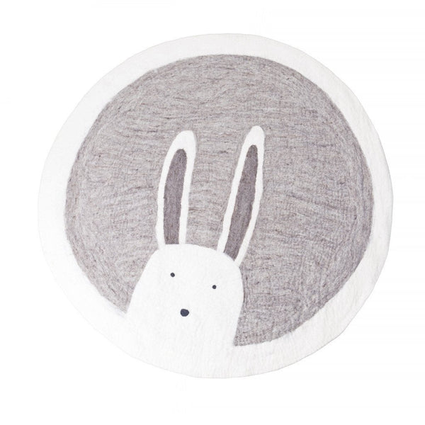 Muskhane pasu round kids rug bunny - light stone