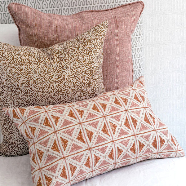 Walter G | saqqara linen cushion | guava - bed