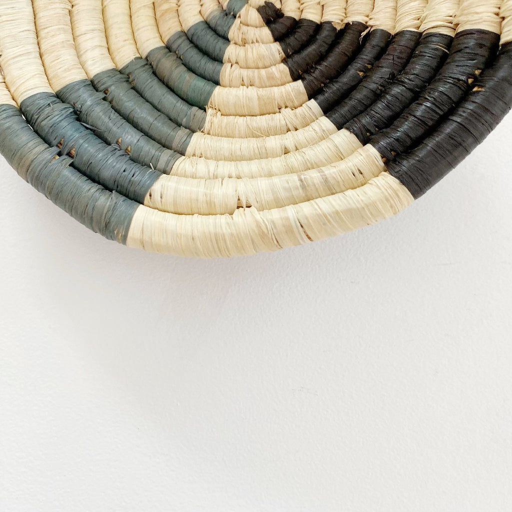 mondocherry - "Wheel" African woven bowl | small | opal grey #1 - close