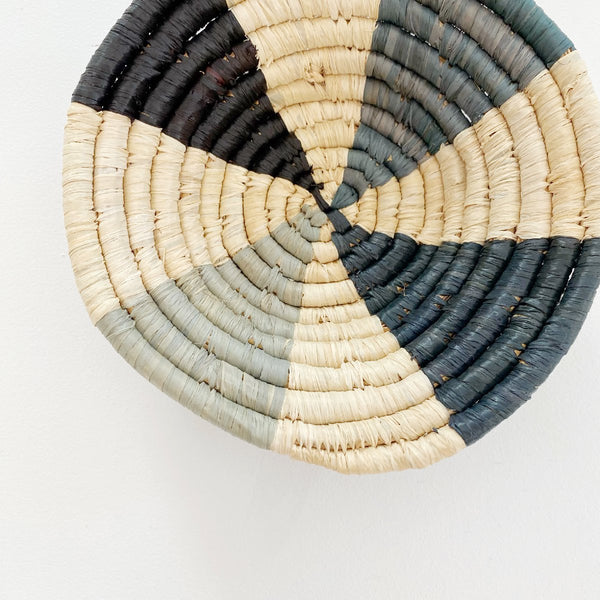 mondocherry - "Wheel" African woven bowl | small | opal grey #2 - close