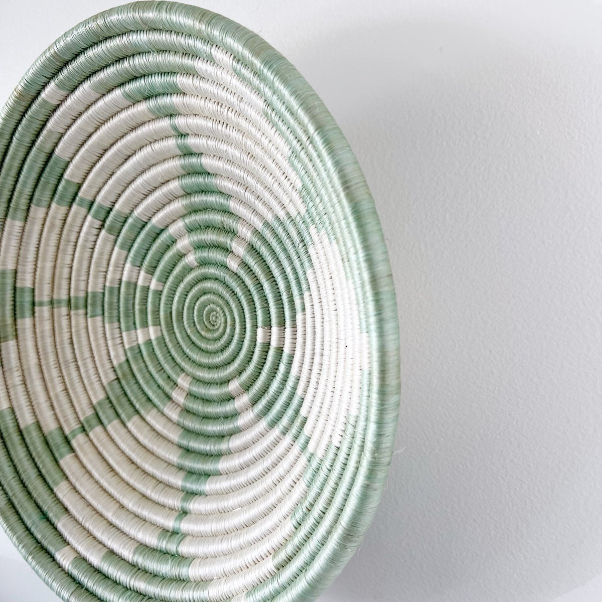 mondocherry - "hope" African woven bowl | large | seafoam #2 - side