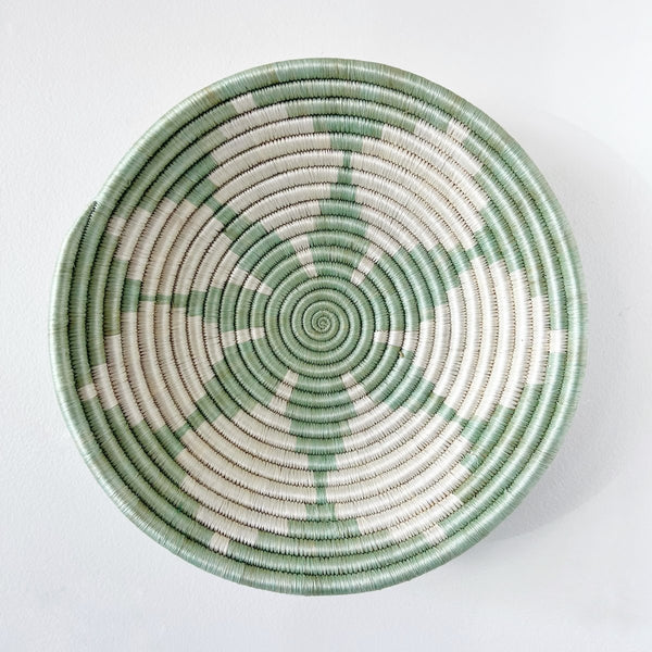 mondocherry - "hope" African woven bowl | large | seafoam #2