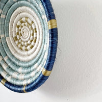 African woven bowl "Hope" | small | silver blue ficelle #2 - side