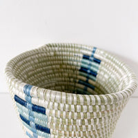 mondocherry - African woven planter "Gitesi" | blue #2 - top