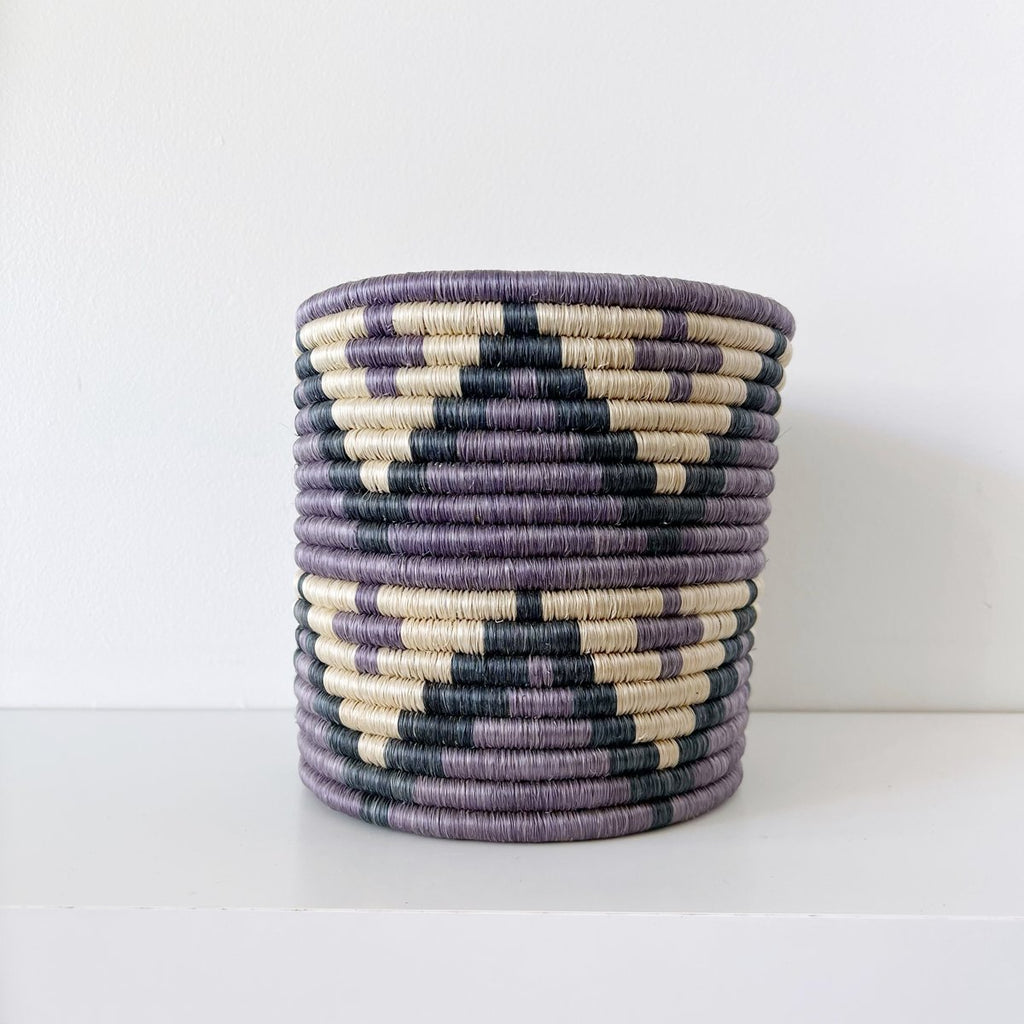 mondocherry - African woven planter "Mihindi" | purple | large