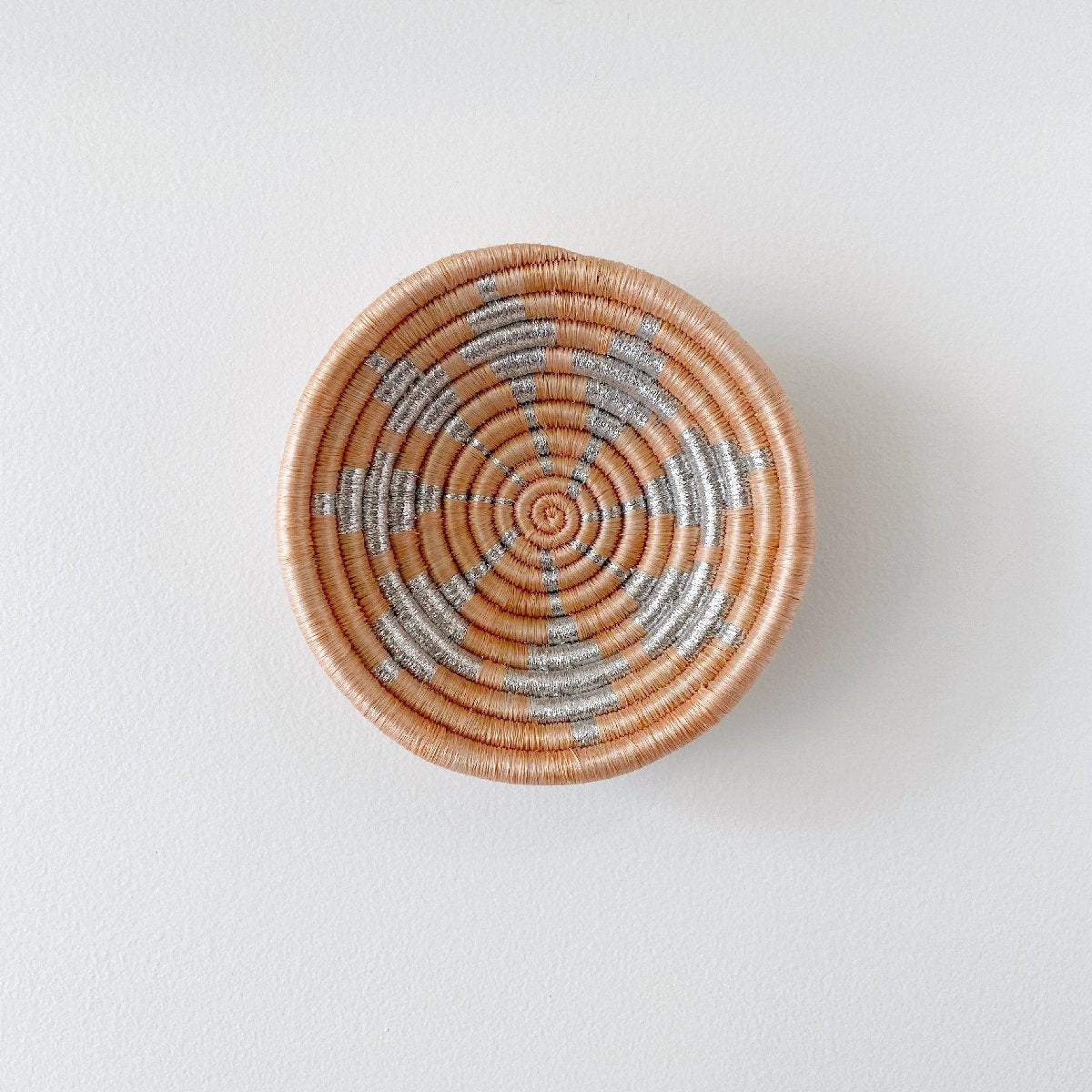 "Rangi" African woven bowl | small | metallic peach #3