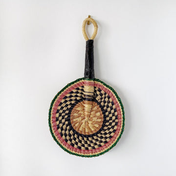 African woven fan "Tunga" | round | mauve #4