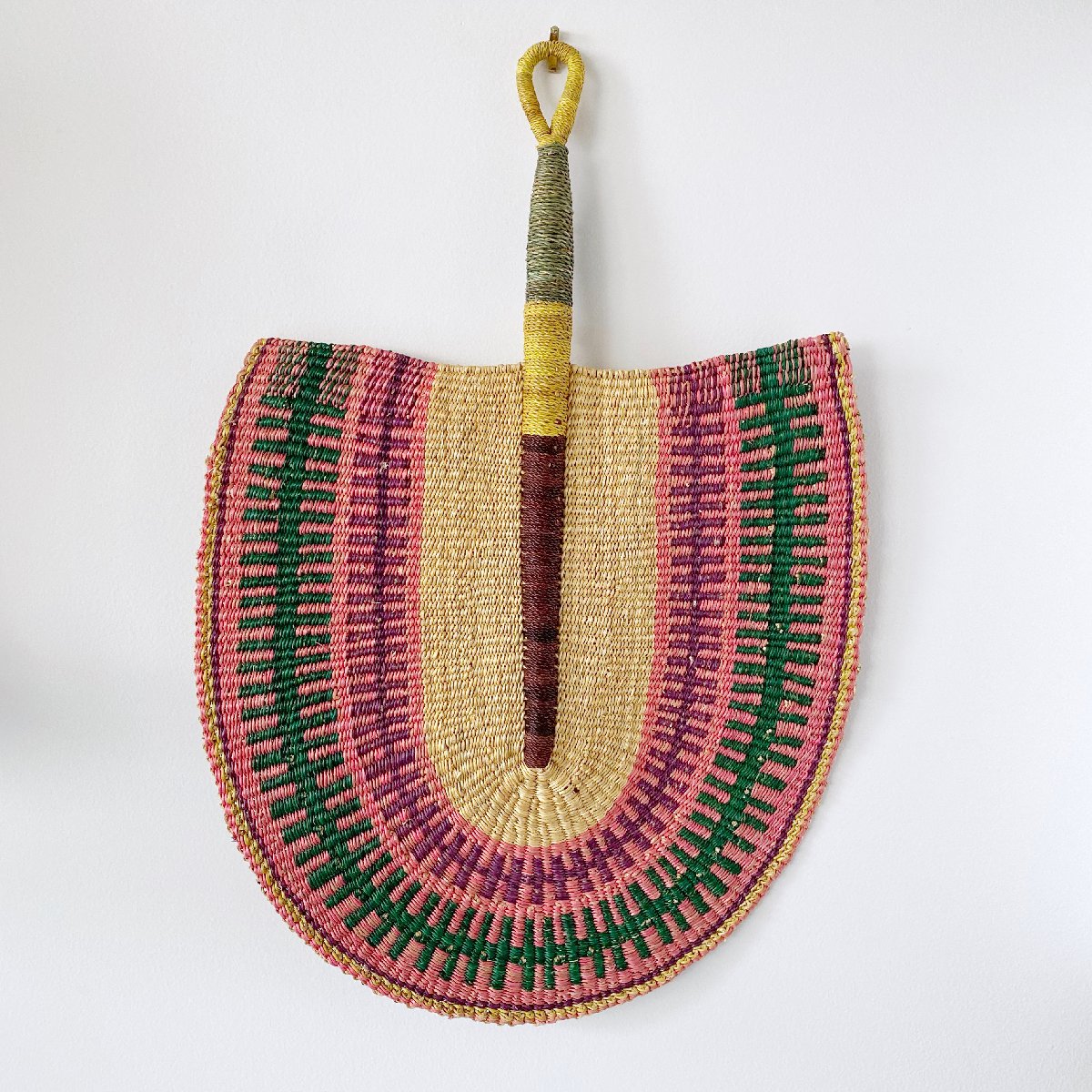African woven fan "Bolga" | large | desert rose - 2