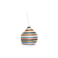 African woven bulb ornament | striped pastels