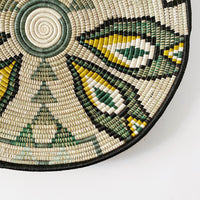 "Fleur" African woven wall art plate | ivy - close