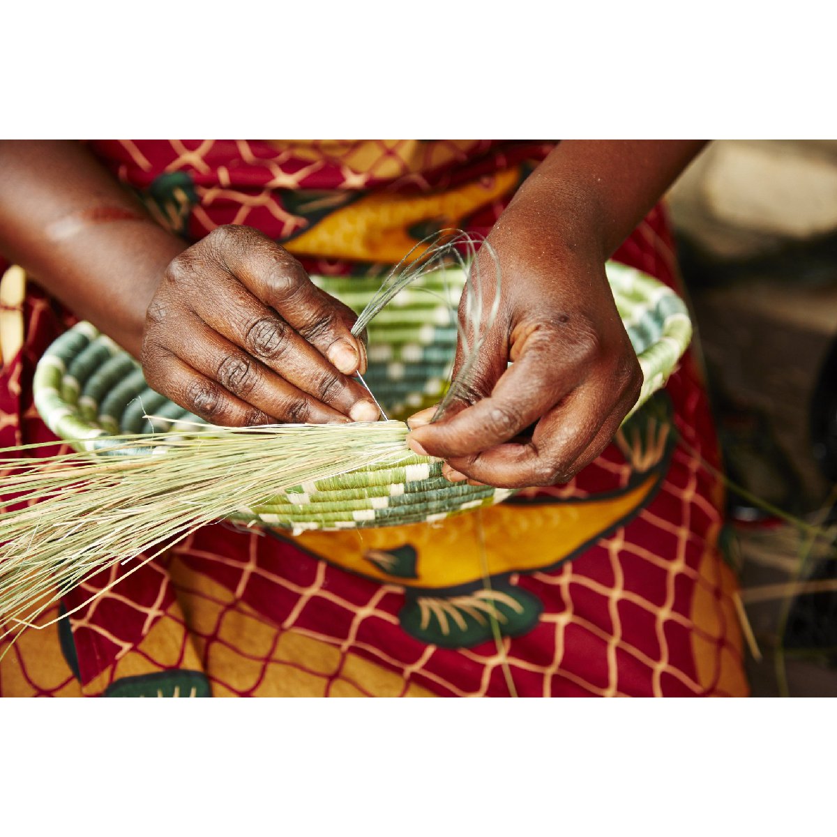 African woven bowls - weaving