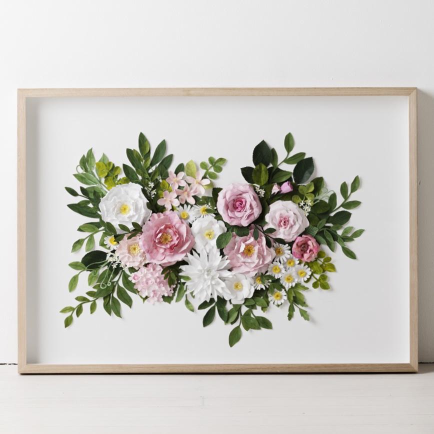 mondocherry botanical paper flower artwork