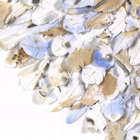 mondocherry - juju hat paper feather artwork - "azure winged magpie" - closeup