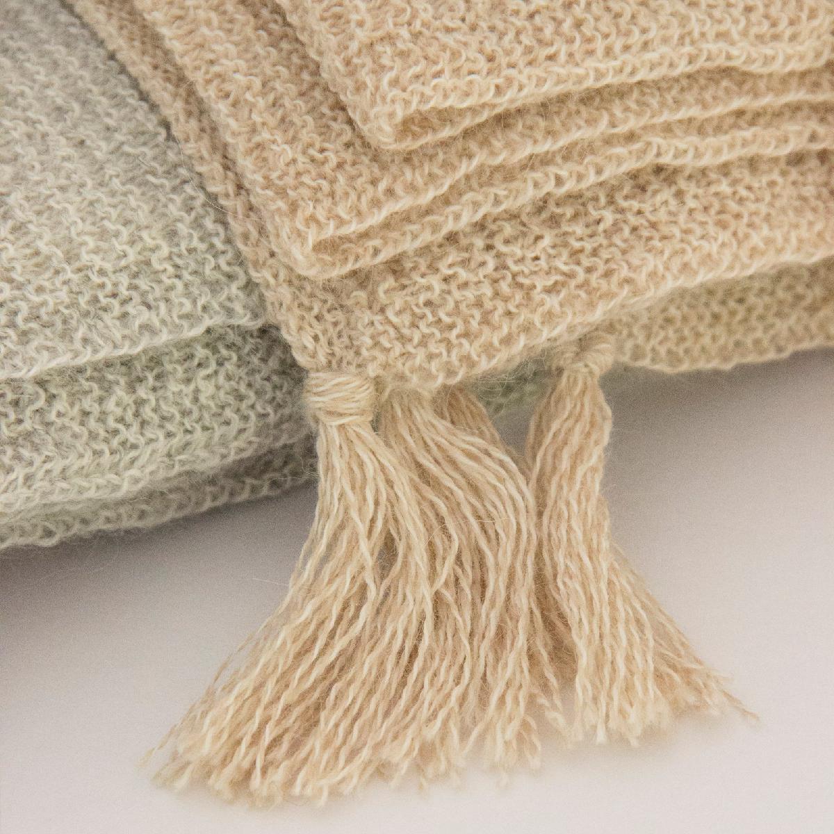 Blabla | baby alpaca blanket | oatmeal - tassel