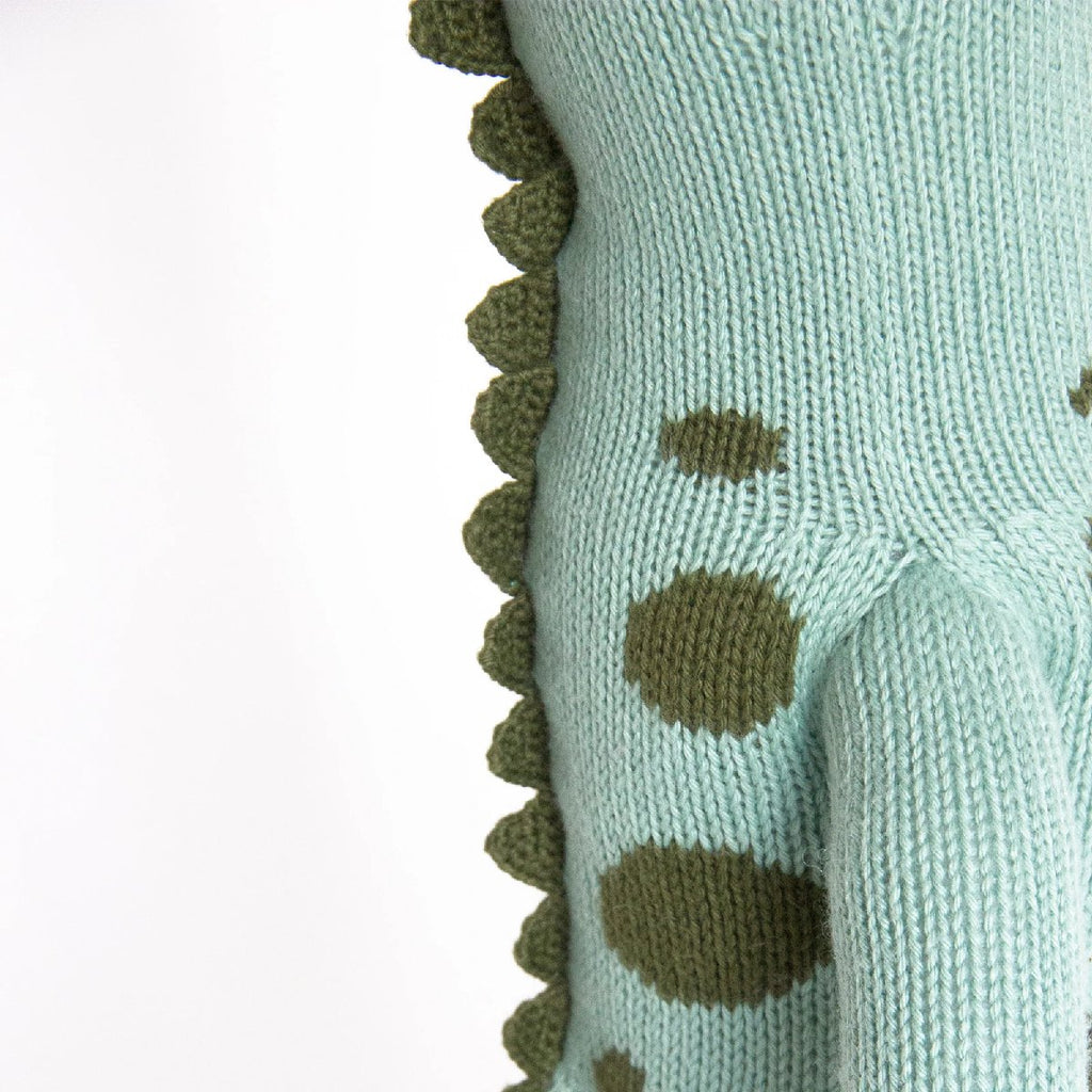 mondocherry - Blabla | "Iggy the dinosaur" cotton knit doll - close