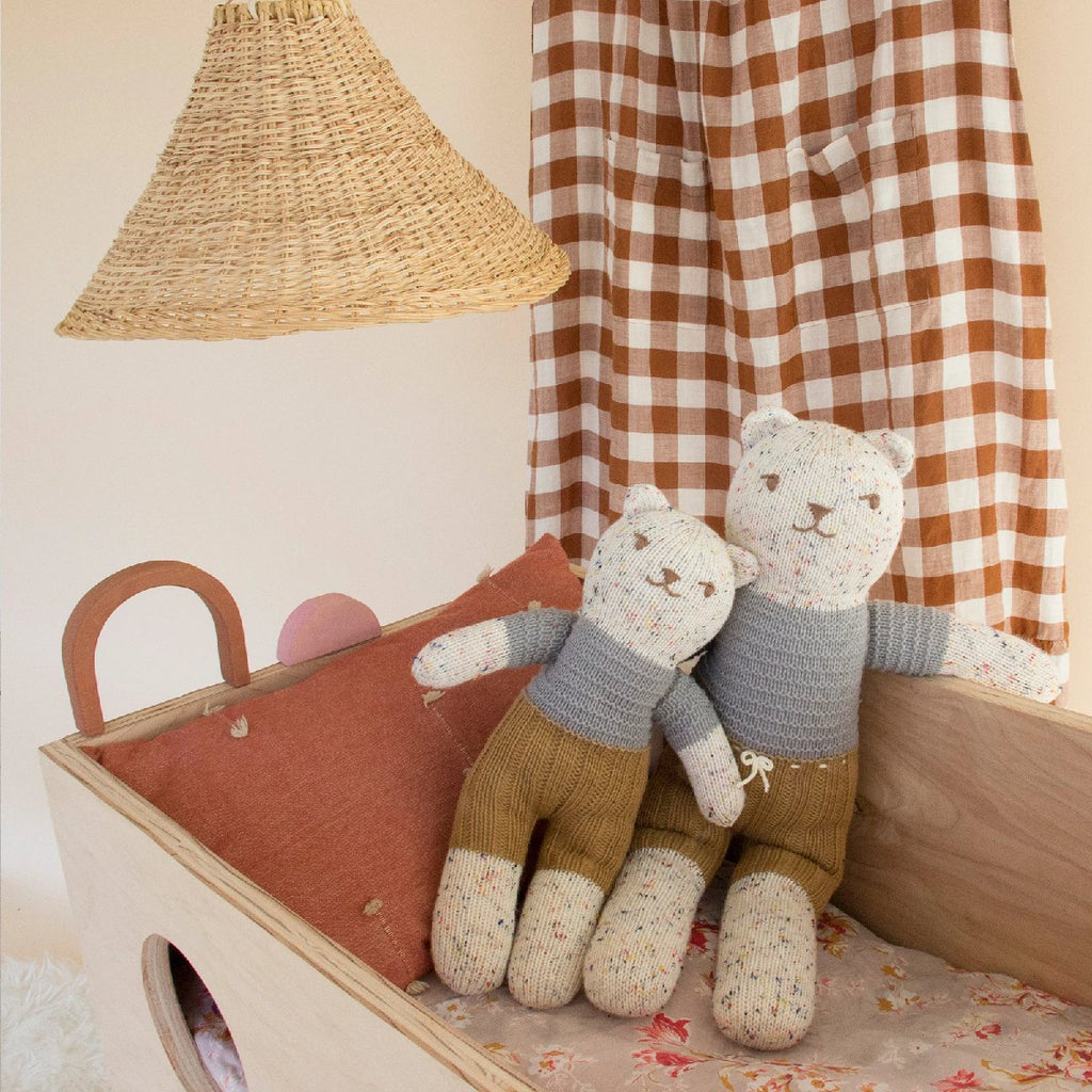 mondocherry - Blabla | "Chestnut" tweedy bear kids cotton doll - cot