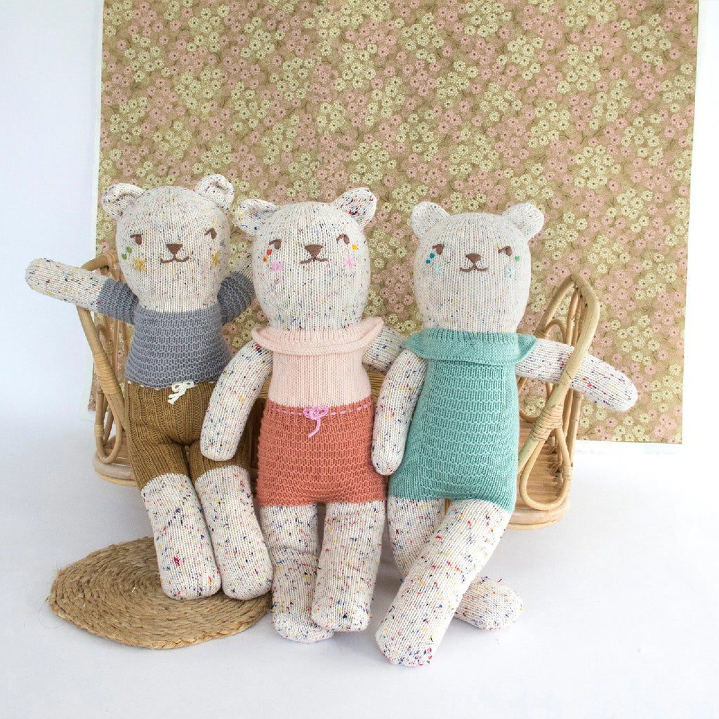 mondocherry - Blabla | "Chestnut" tweedy bear kids cotton doll - friends