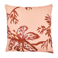 Bonnie and Neil | spotted tiger lily linen cushion | peach - back