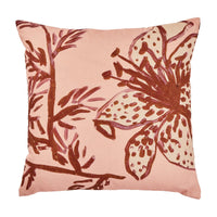 Bonnie and Neil | spotted tiger lily linen cushion | peach