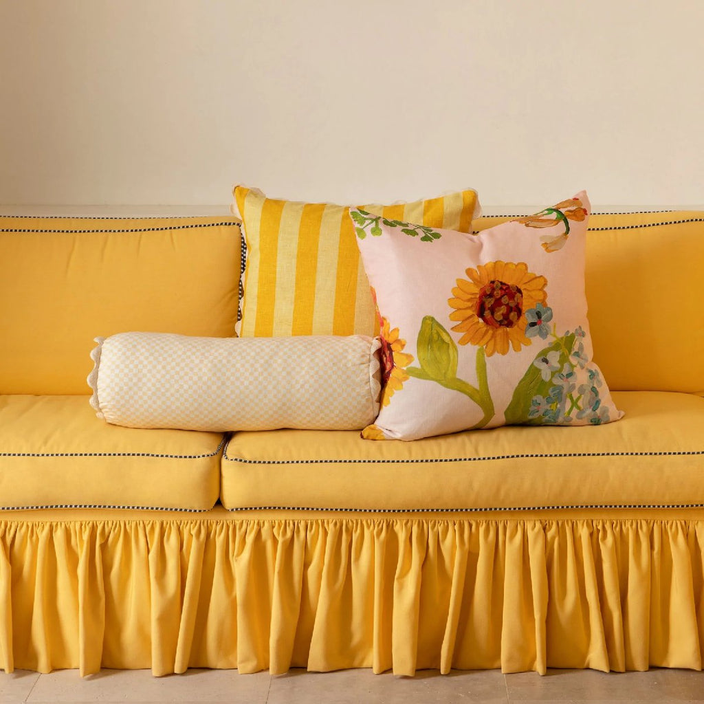 Bonnie and Neil | beach club linen cushion | pink - sofa