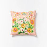 mondocherry | Bonnie and Neil | flower bed linen cushion | pink - back