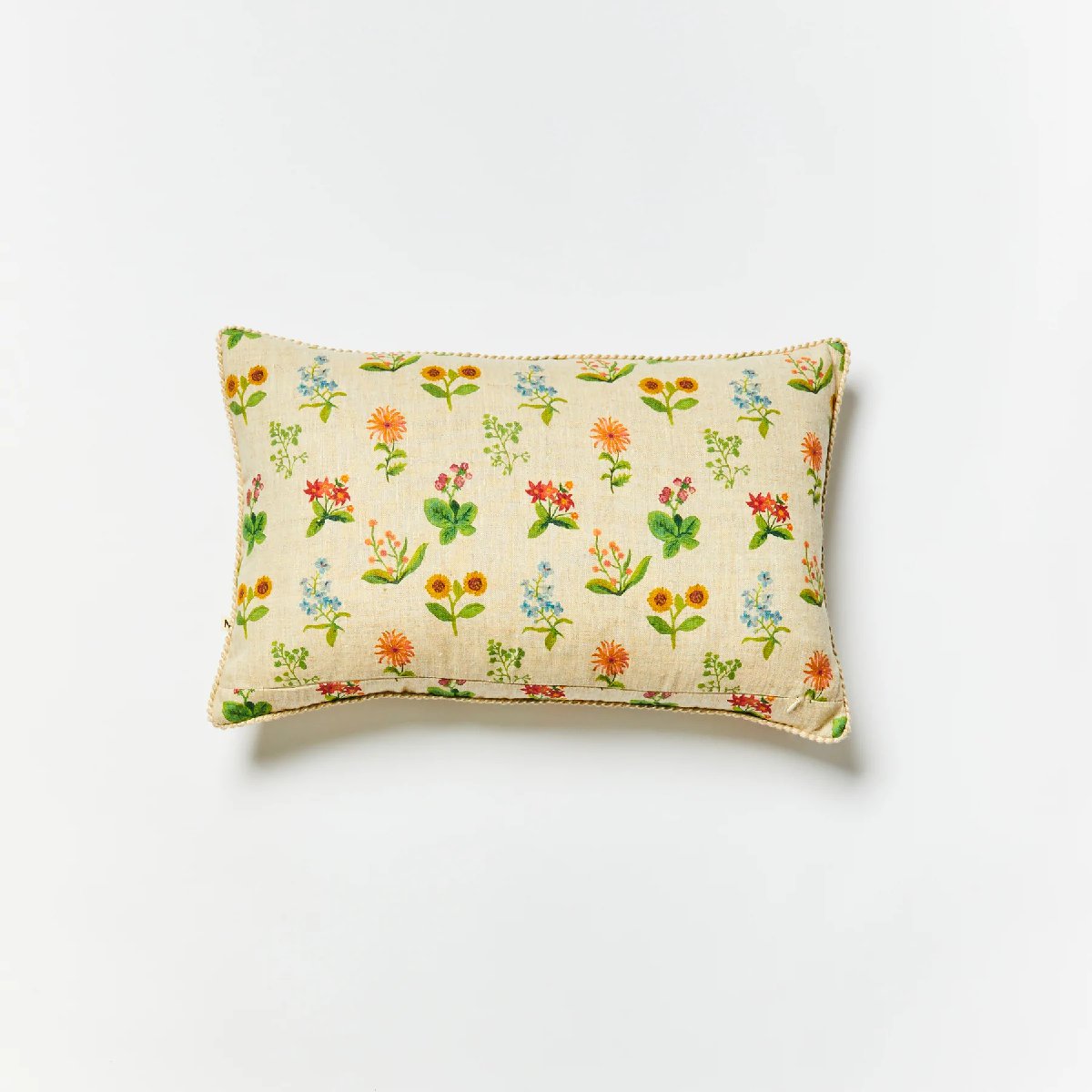 Bonnie and Neil | petite floral linen cushion | multi - back