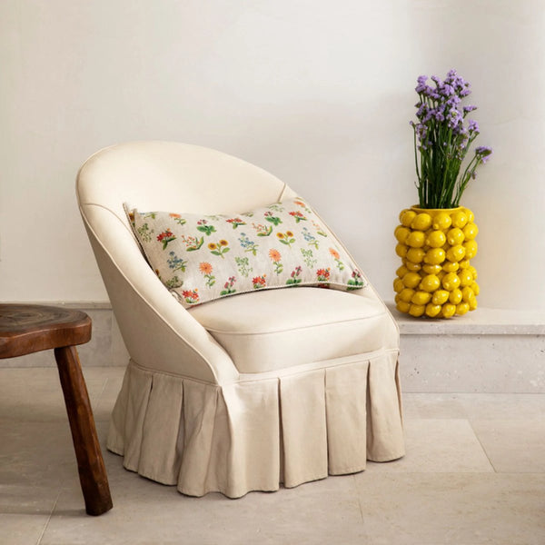 Bonnie and Neil | petite floral linen cushion | multi - chair