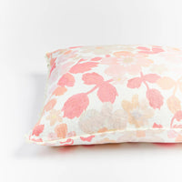 Bonnie and Neil | mini pastel floral linen cushion | pink - close