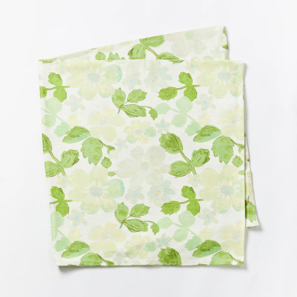 Bonnie and Neil linen tablecloth - mini pastel floral green - large