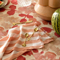 Bonnie and Neil linen tablecloth - mini pastel floral pink - large - close