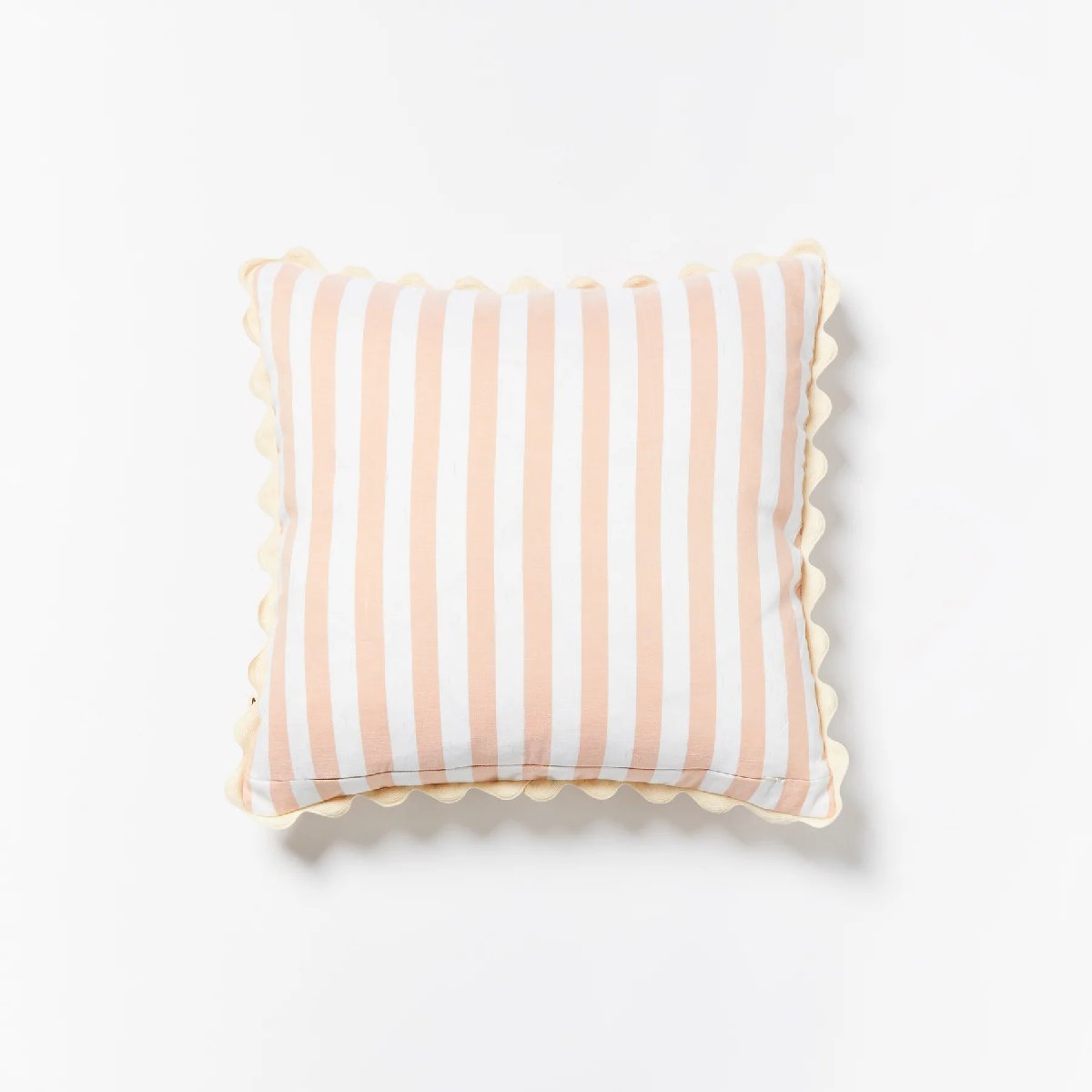 Bonnie and Neil | woven stripe linen cushion | pink - back